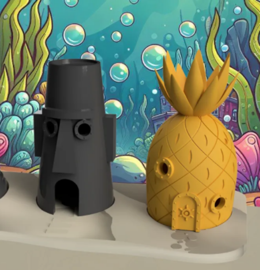 Akvaryum SüngerBob Dekorları resmi